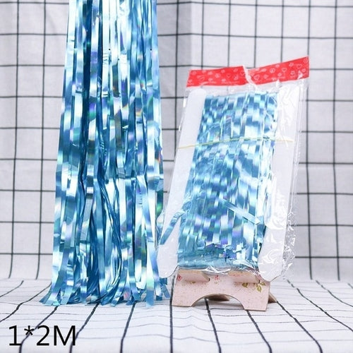 2M 3M Gold Silver Metallic Foil Tinsel Fringe