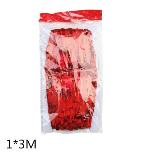 2M 3M Gold Silver Metallic Foil Tinsel Fringe