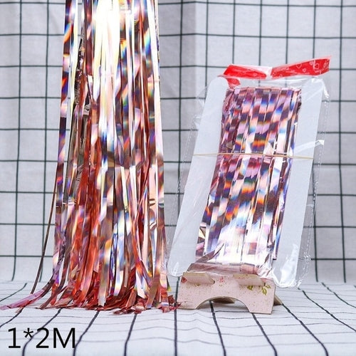 2M 3M Gold Silver Metallic Foil Tinsel Fringe