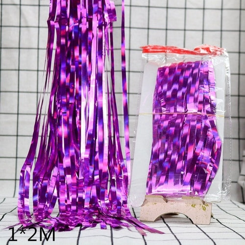 2M 3M Gold Silver Metallic Foil Tinsel Fringe