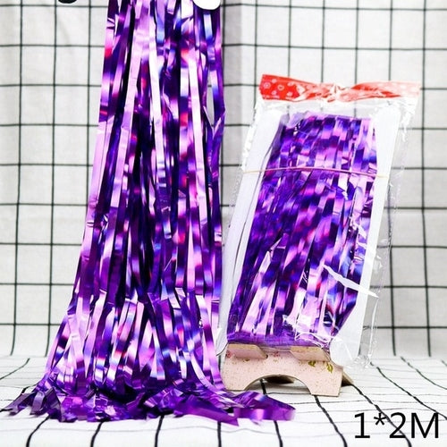 2M 3M Gold Silver Metallic Foil Tinsel Fringe