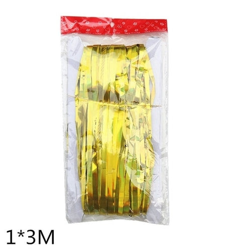 2M 3M Gold Silver Metallic Foil Tinsel Fringe