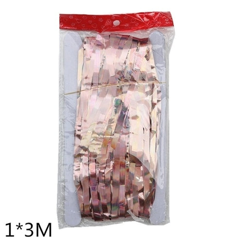 2M 3M Gold Silver Metallic Foil Tinsel Fringe