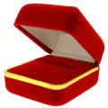 Velvet Jewelry Boxes w/ Elegant Gold Color Rimmed