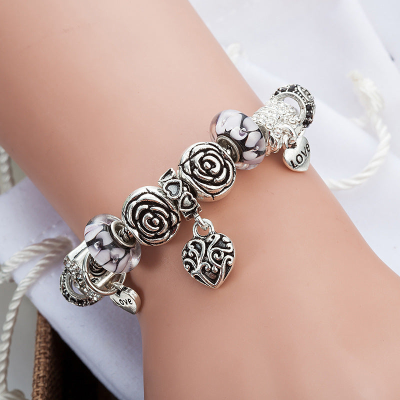 Crystal Enamel Beads Charm Beads Bracelet