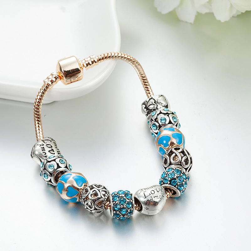 Crystal Enamel Beads Charm Beads Bracelet