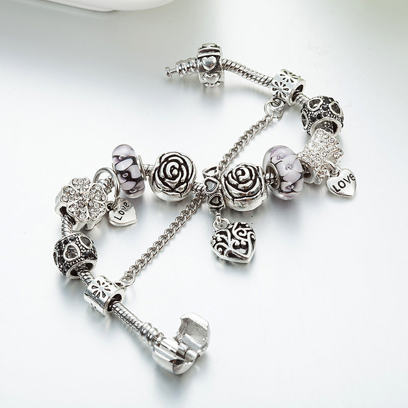 Crystal Enamel Beads Charm Beads Bracelet
