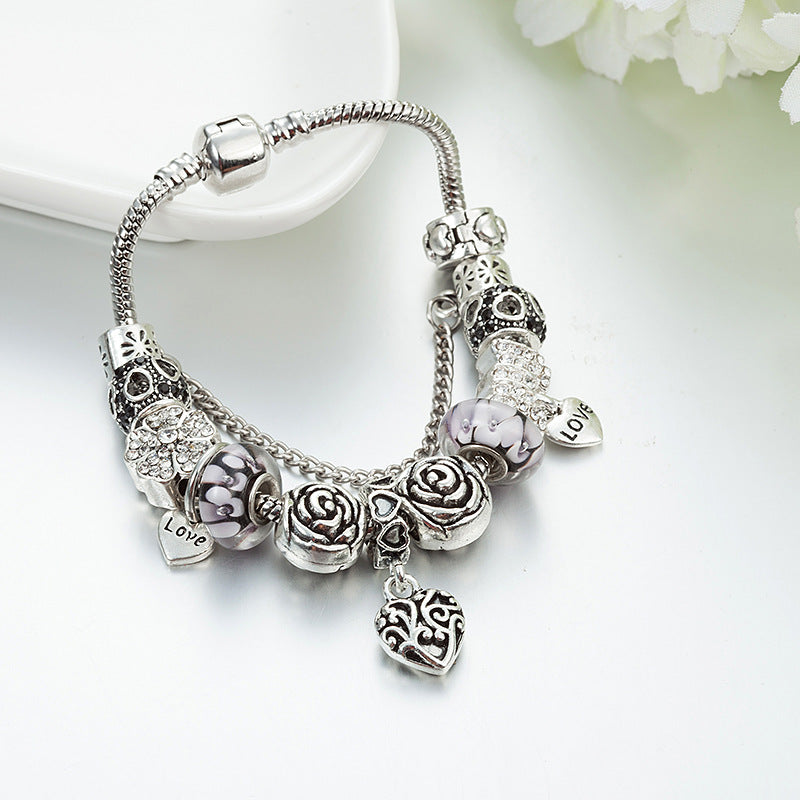 Crystal Enamel Beads Charm Beads Bracelet