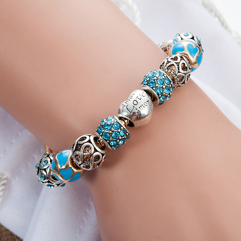 Crystal Enamel Beads Charm Beads Bracelet