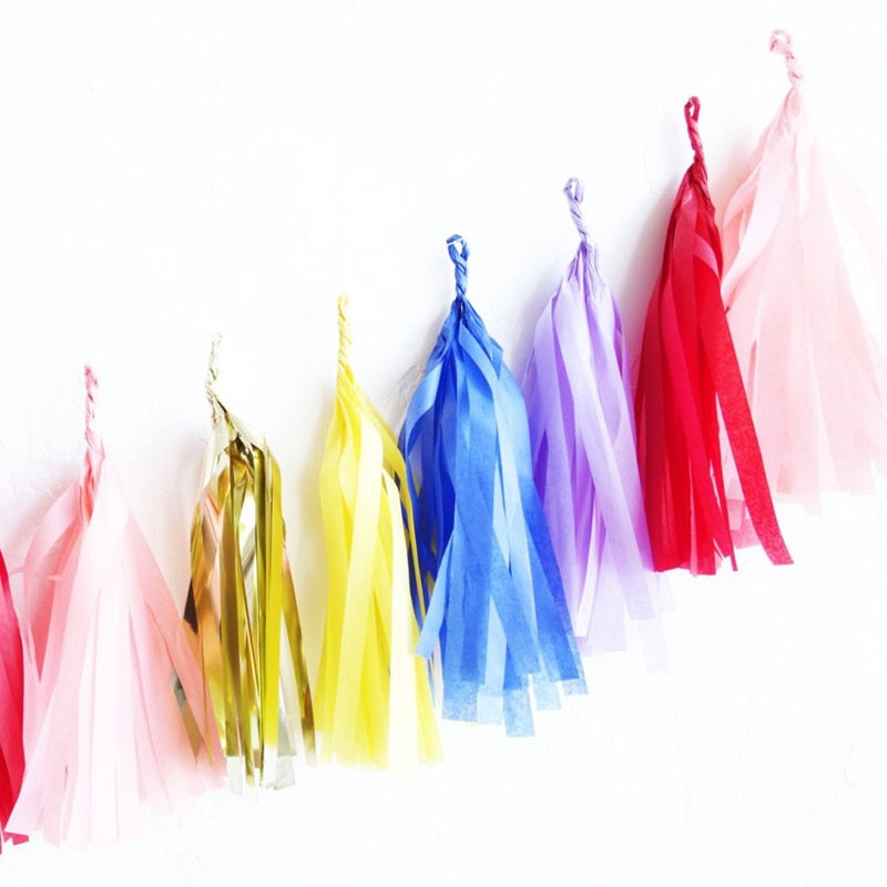 5Pcs 14inch Tissue Paper Tassels Garland for
