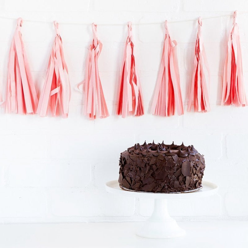 5Pcs 14inch Tissue Paper Tassels Garland for