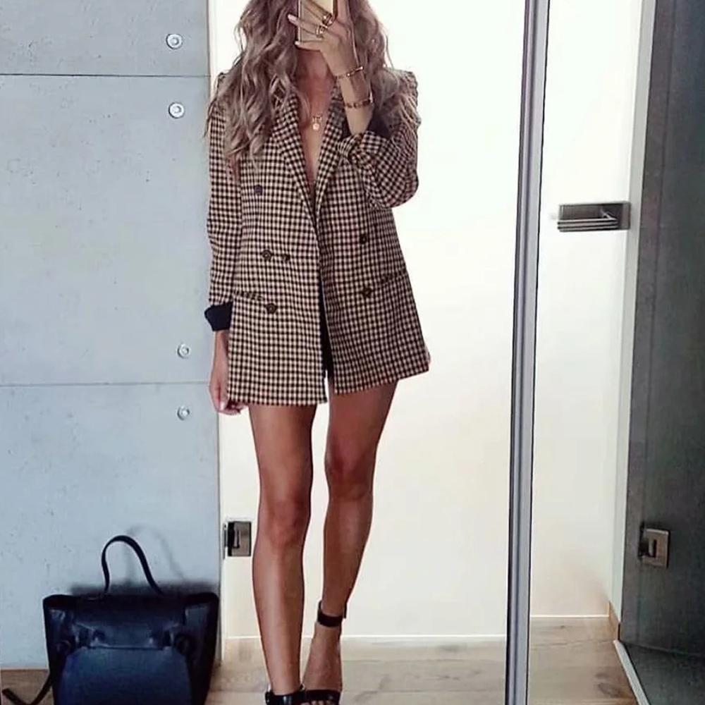 Office Wear Double Breasted Blazers Coat