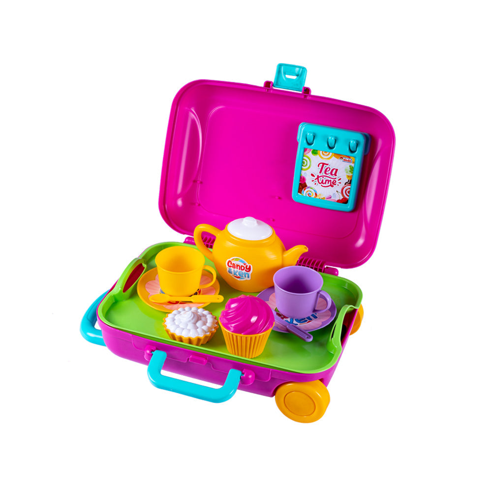 Dede Candy & Ken Tea Set My Suitcase, Pink Color, Portable, Tea Set,