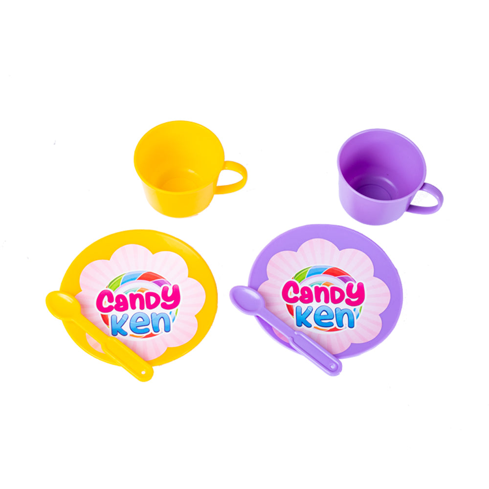 Dede Candy & Ken Tea Set My Suitcase, Pink Color, Portable, Tea Set,