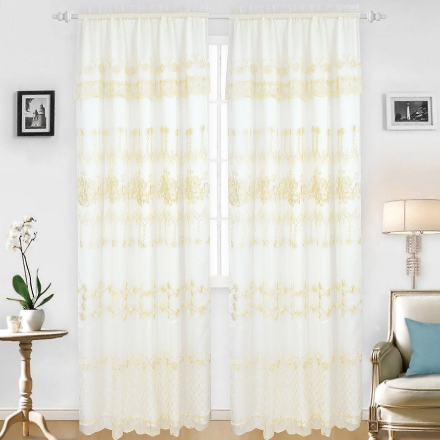Holly - Embroidered Panel With Backing - Set of Two - Assorted Colors