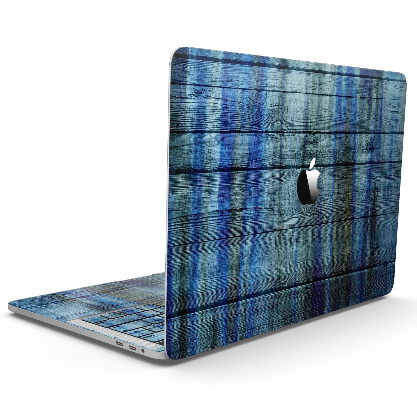 Blue and Green Tye-Dyed Wood - 13" MacBook Pro without Touch Bar Skin