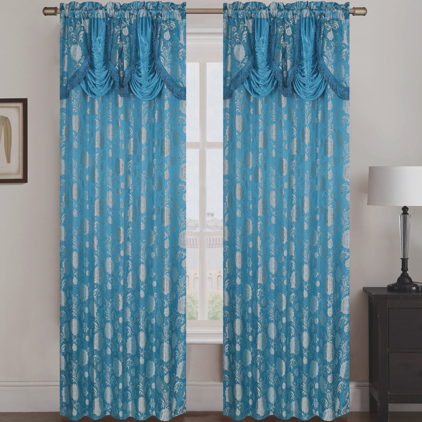 Molly Jacquard Rod Pocket Panel with Attached