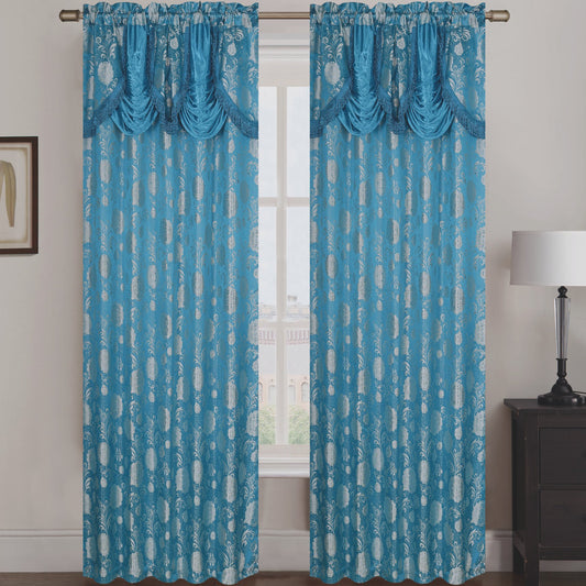 Molly Jacquard Rod Pocket Panel with Attached