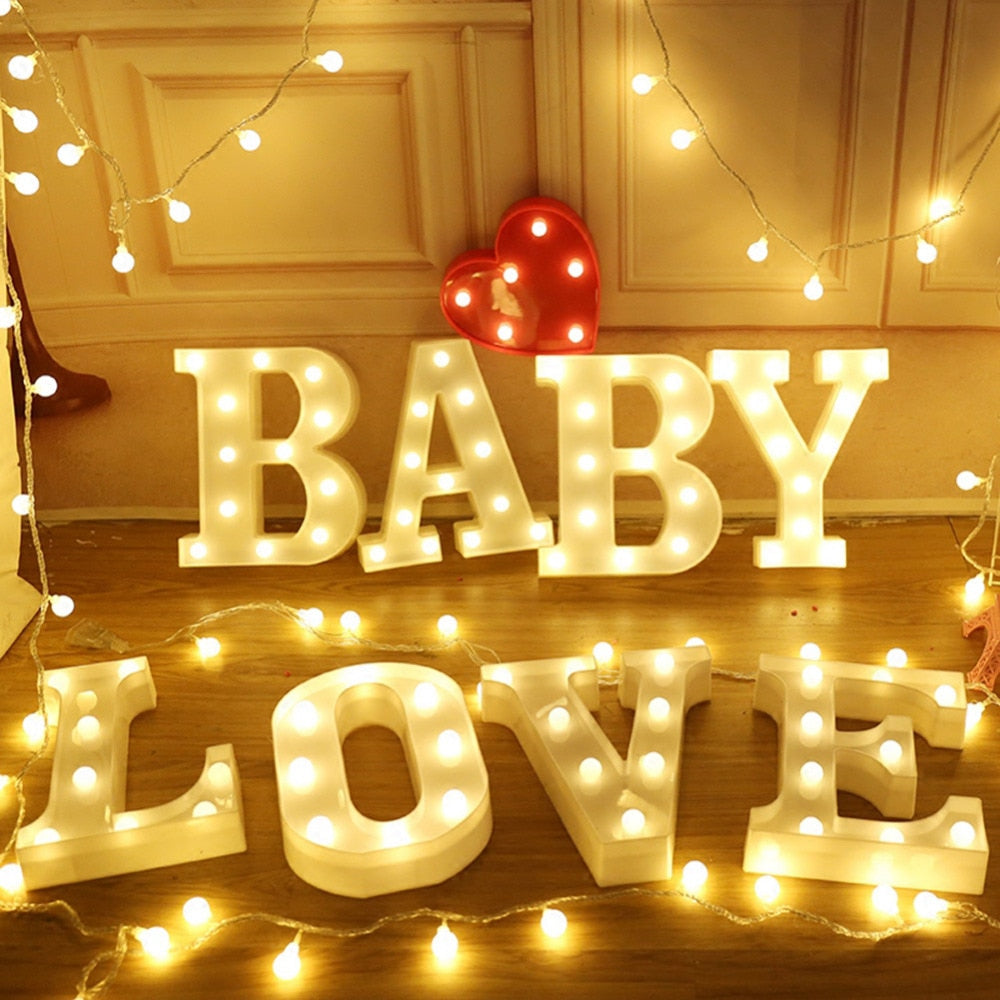 DIY Christmas Light Marquee Sign Alphabet 3D Wall