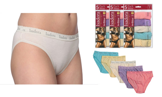 DDI 2339270 Isadora Women's Pastel Bikini 5-Pack Size 8-10 Case o