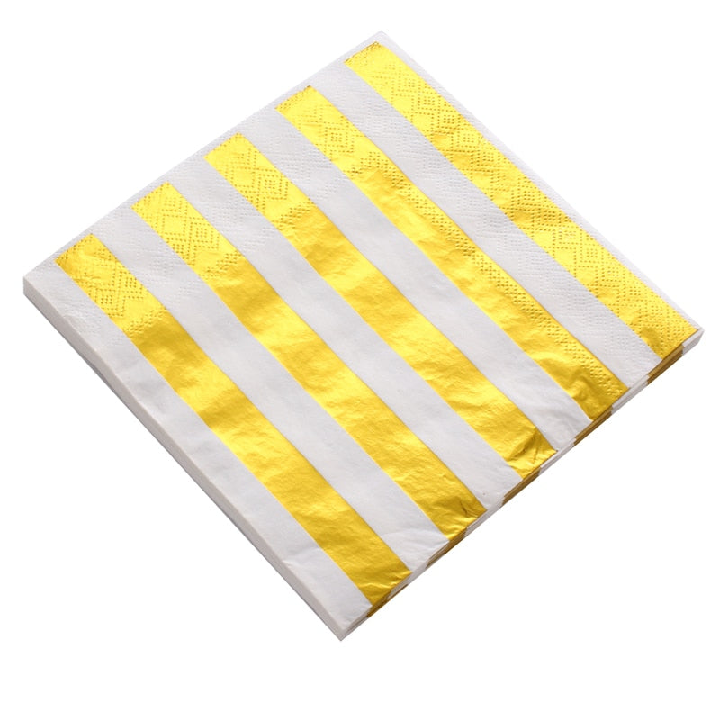 Gold Stripe series Disposable Tableware Paper