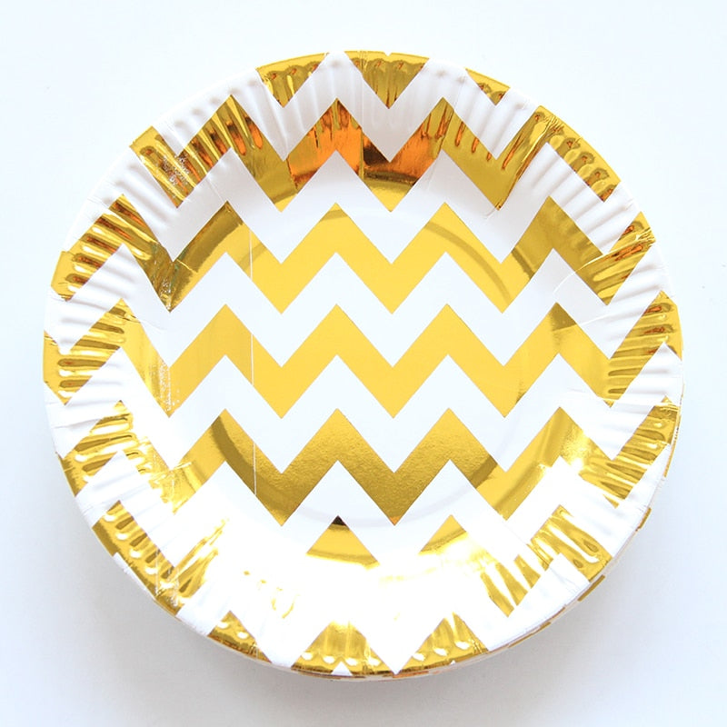 Gold Stripe series Disposable Tableware Paper