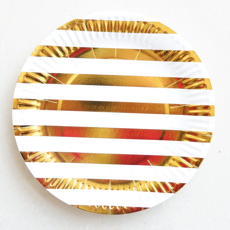 Gold Stripe series Disposable Tableware Paper