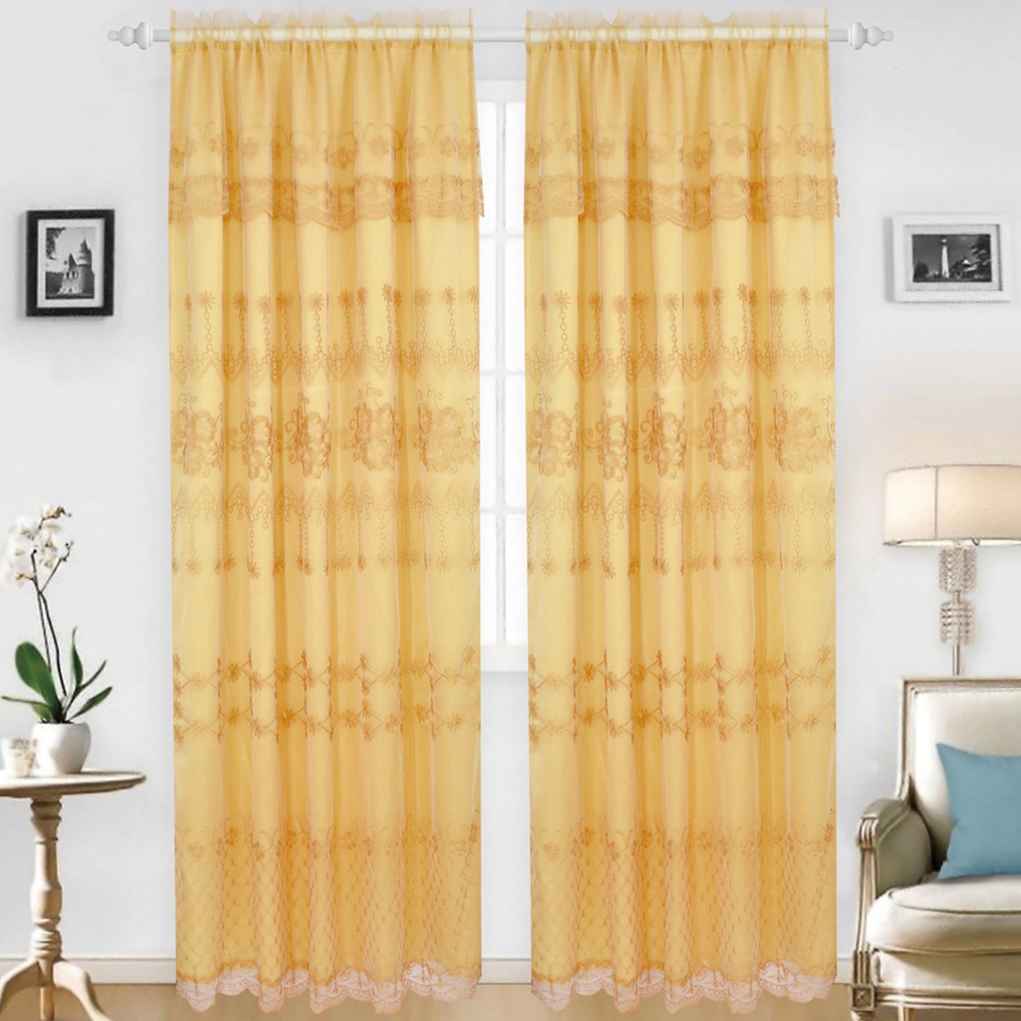 Holly - Embroidered Panel With Backing - Set of Two - Assorted Colors