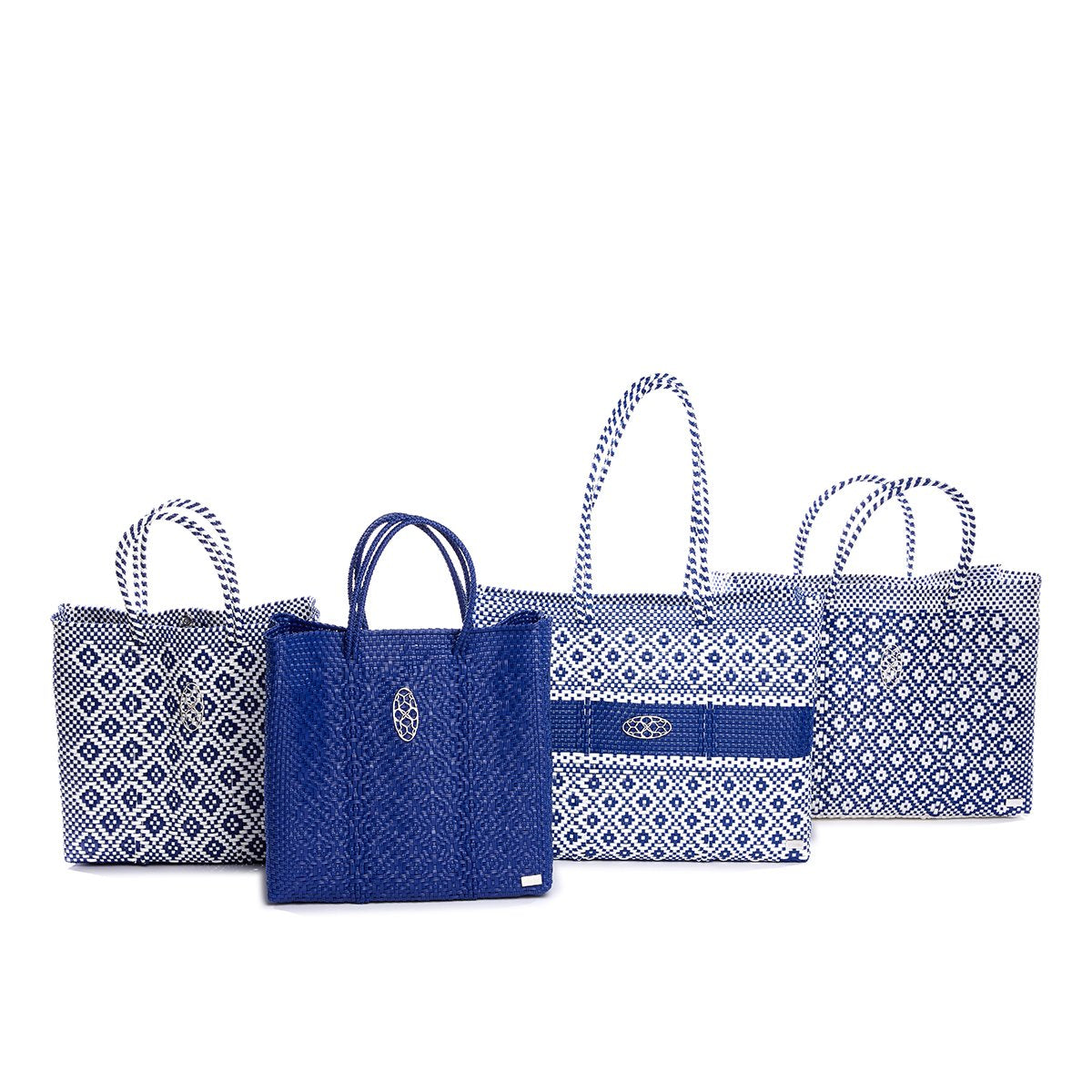 BLUE STRIPE TRAVEL TOTE BAG WITH CLUTCH