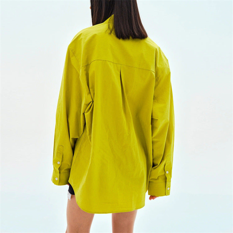 New Plus Size Pocket Single Breasted Shirt