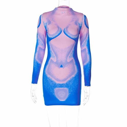 Fashion Print Long Sleeve Dress