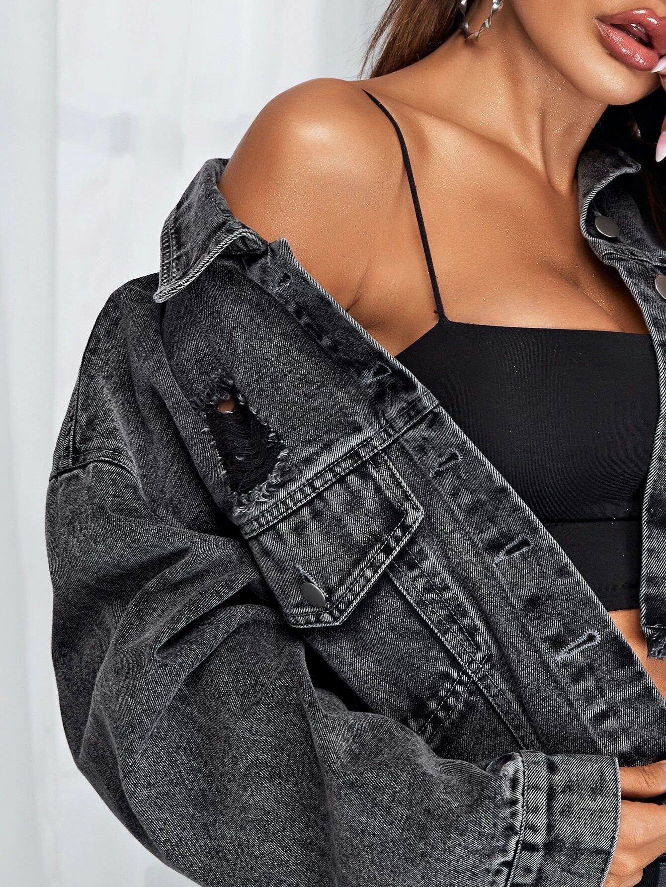 Women Fashion Denim Jacket Short Coat