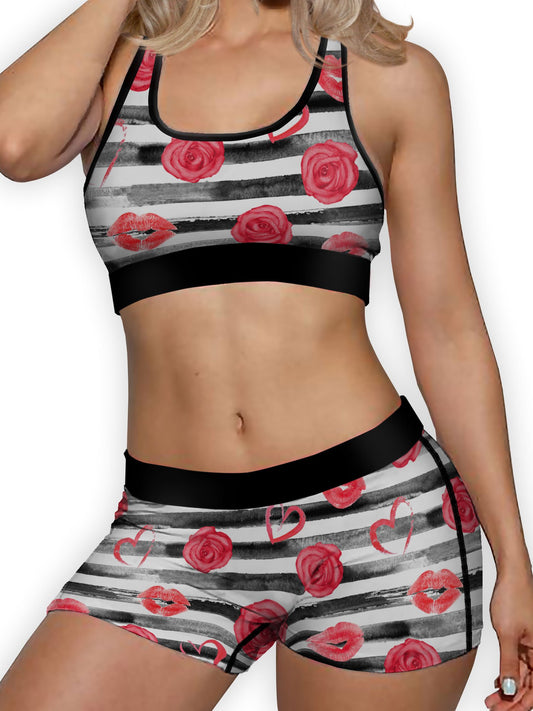 Rose Stripes Boy Short