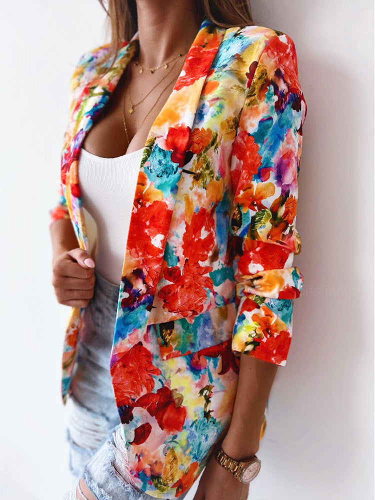 Turn-down Collar Blazer Coat Cardigan Outwear
