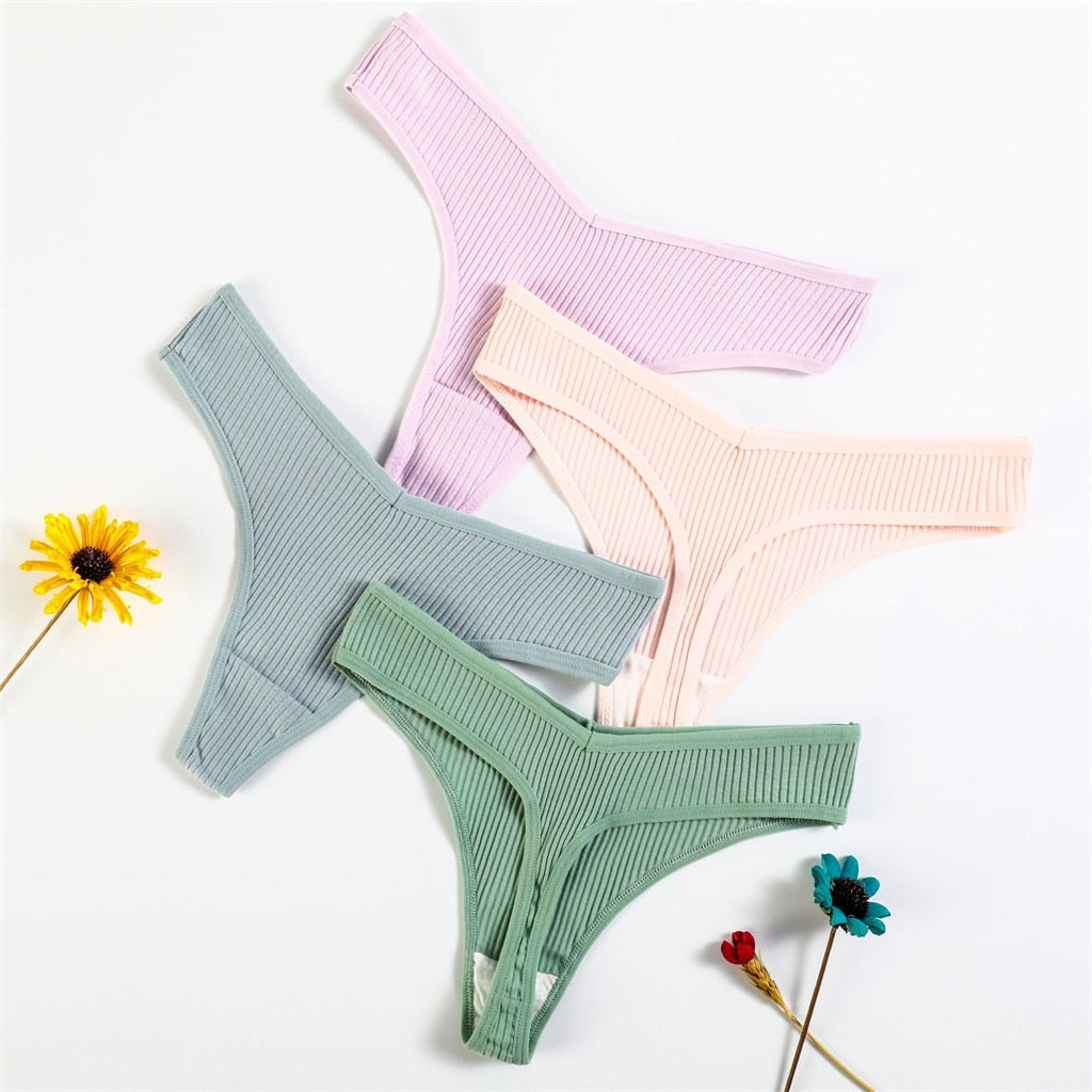 Sexy Women Panties 10 Color Cotton Thongs 5/10PCS Lots Low Rise Female Underwear G String Thong Women Bikini Lenceria Femenina
