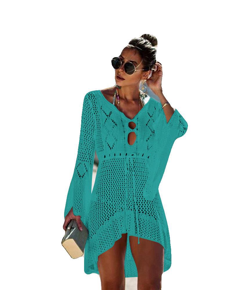 Sunscreen shirt flared sleeve beach blouse bikini jacket sweater swimsuit