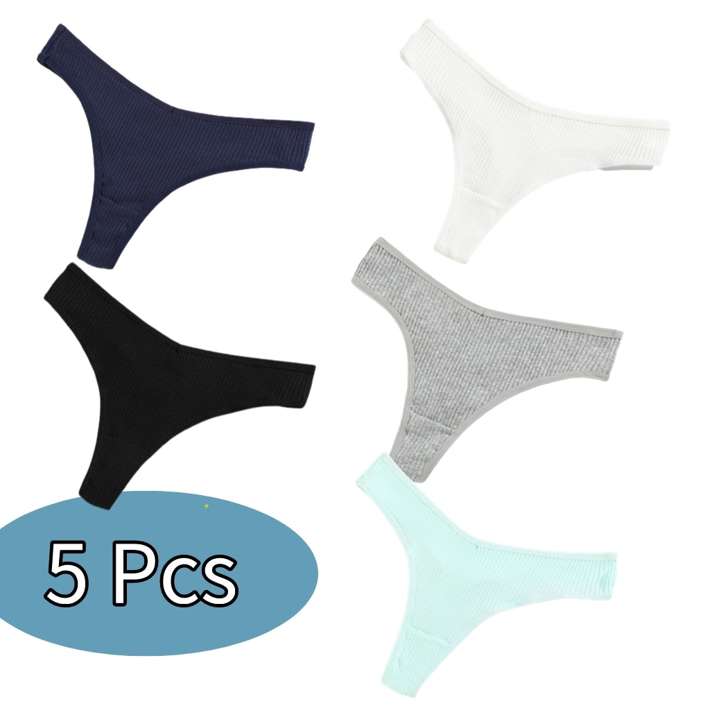 Sexy Women Panties 10 Color Cotton Thongs 5/10PCS Lots Low Rise Female Underwear G String Thong Women Bikini Lenceria Femenina