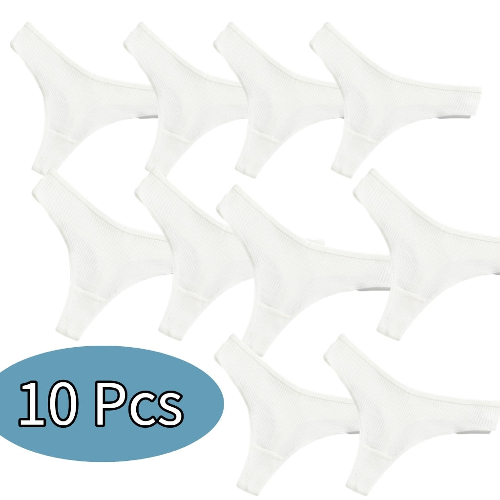 Sexy Women Panties 10 Color Cotton Thongs 5/10PCS Lots Low Rise Female Underwear G String Thong Women Bikini Lenceria Femenina