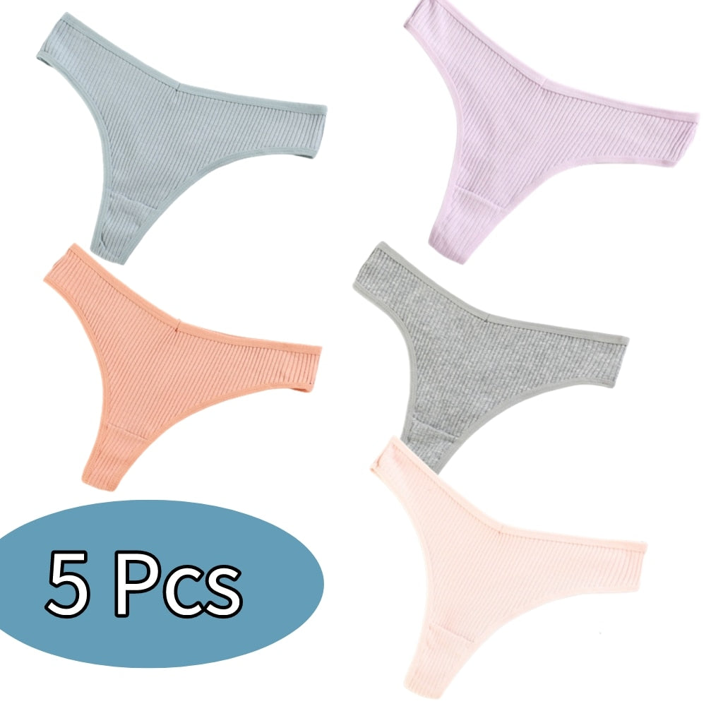 Sexy Women Panties 10 Color Cotton Thongs 5/10PCS Lots Low Rise Female Underwear G String Thong Women Bikini Lenceria Femenina