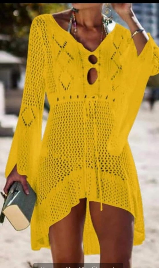 Sunscreen shirt flared sleeve beach blouse bikini jacket sweater swimsuit