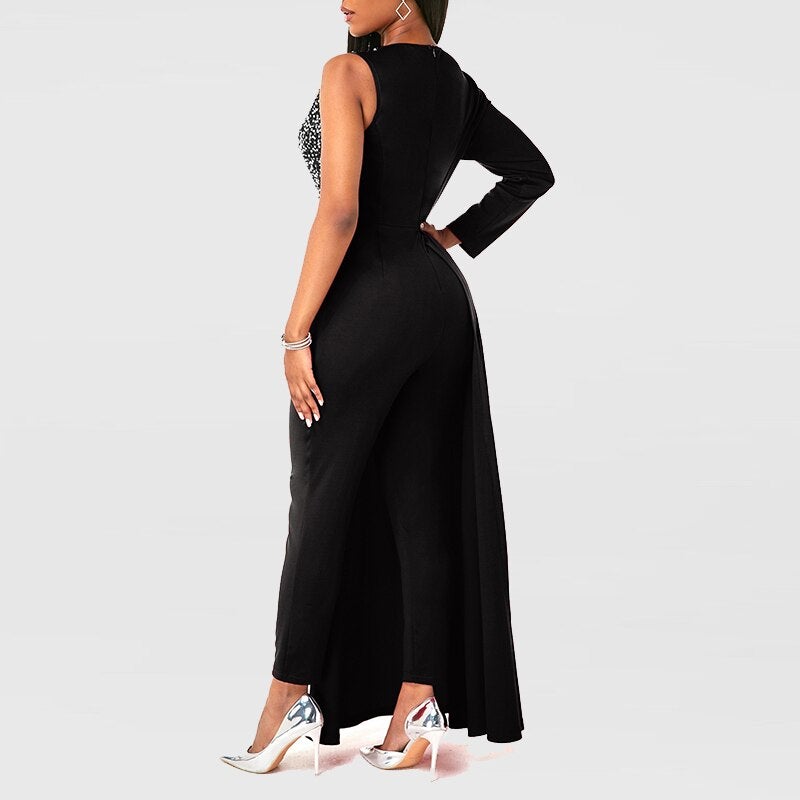 Sexy V Neck Slim Office Lady Playsuit Overalls Women Jumpsuit