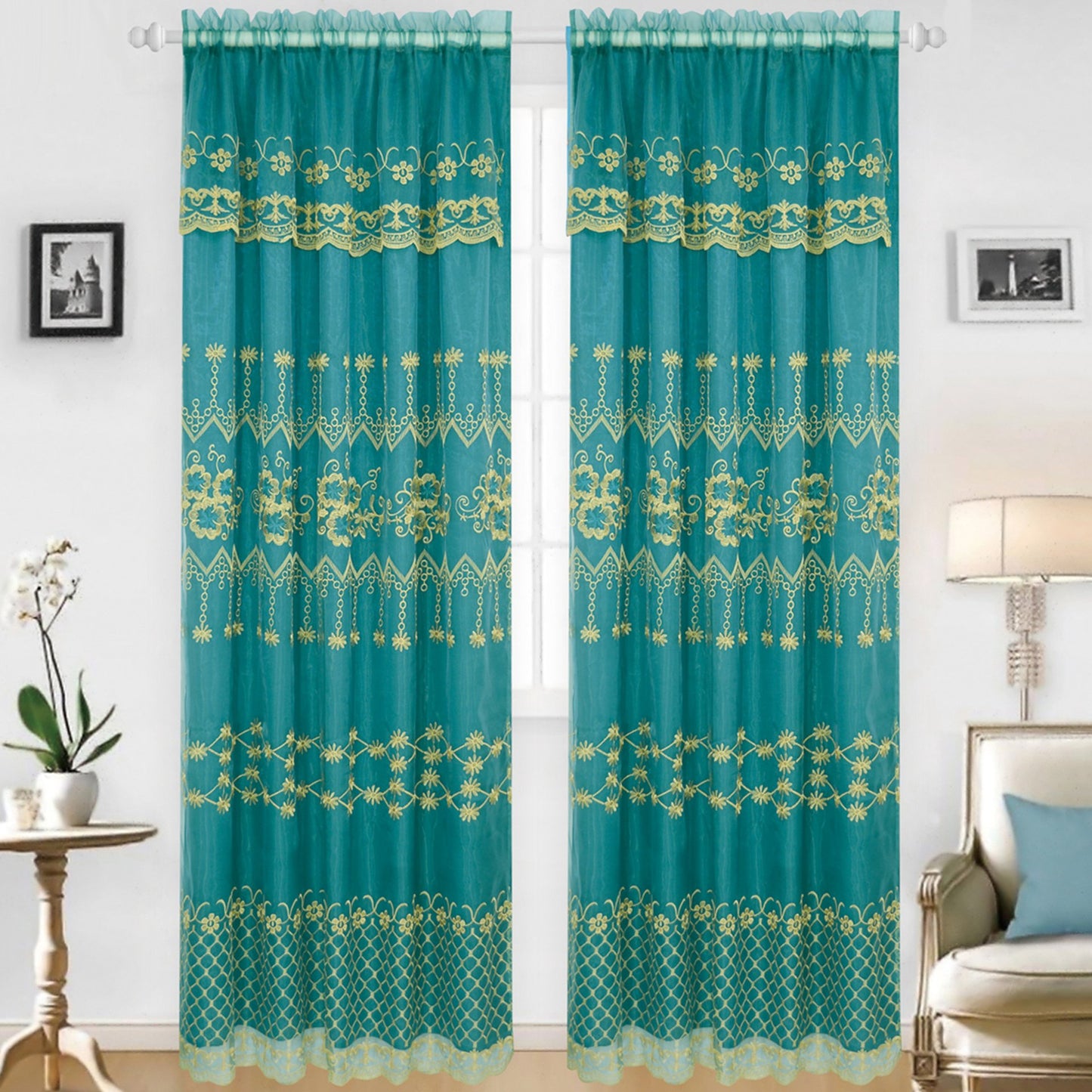 Holly - Embroidered Panel With Backing - Set of Two - Assorted Colors