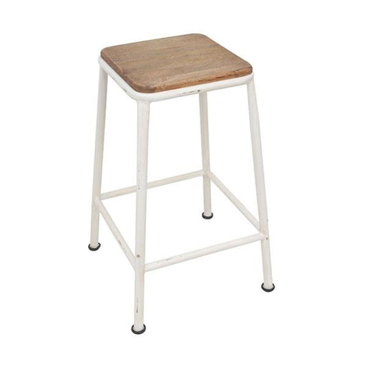 Vintage Industrial Barstool Cream
