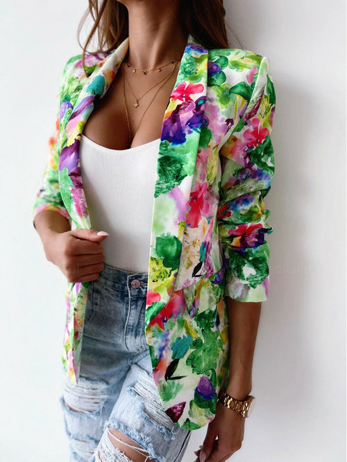 Turn-down Collar Blazer Coat Cardigan Outwear