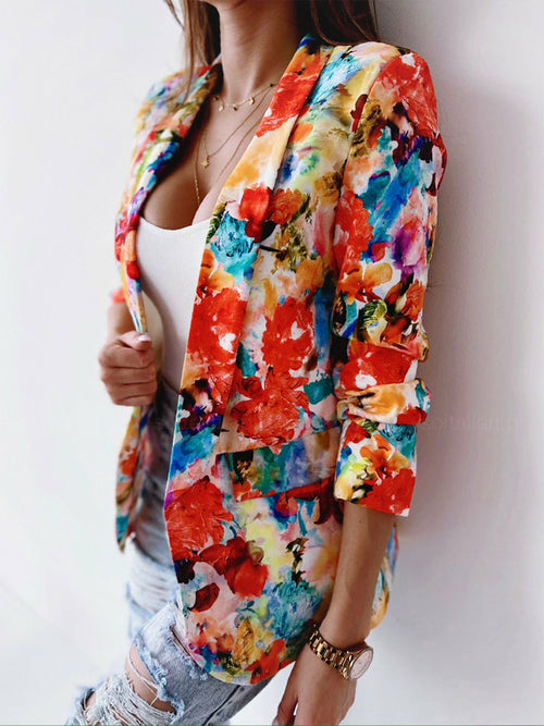 Turn-down Collar Blazer Coat Cardigan Outwear