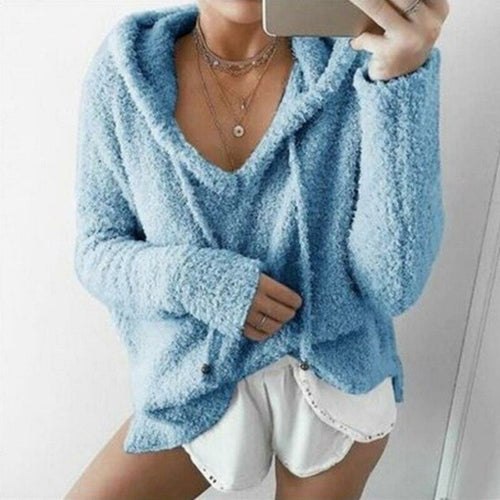 Women Long Slevee Plush Warm Tops