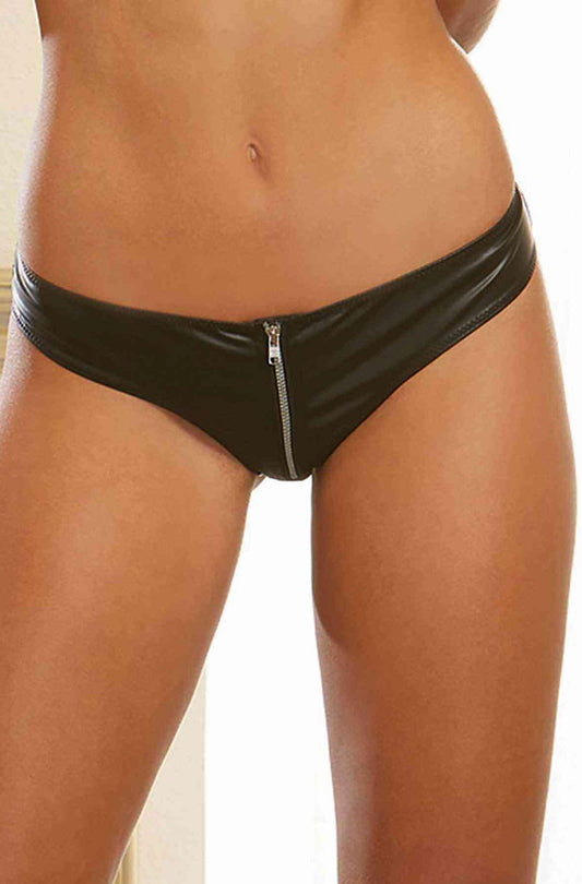Transparent Back Zipper Front Panty