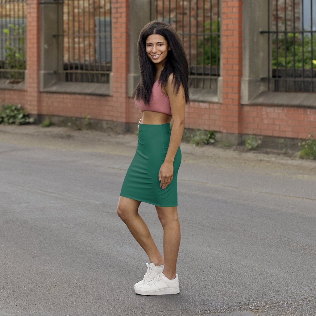 Uniquely You Womens Skirt / Teal Green Pencil Skirt