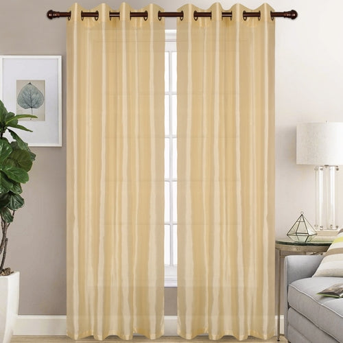 Christina - Faux Silk Semi Sheer Panel - Set of Two - Assorted Colors
