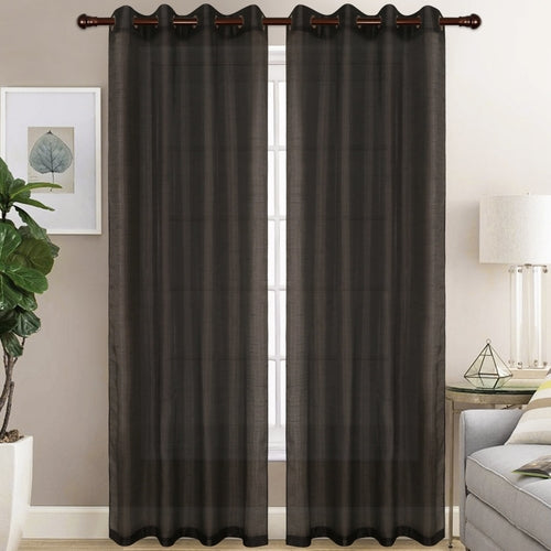 Christina - Faux Silk Semi Sheer Panel - Set of Two - Assorted Colors